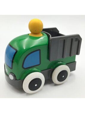 BRIO Push & Go Dump Truck Wooden Toddler Toy Tipping Bed Preschool